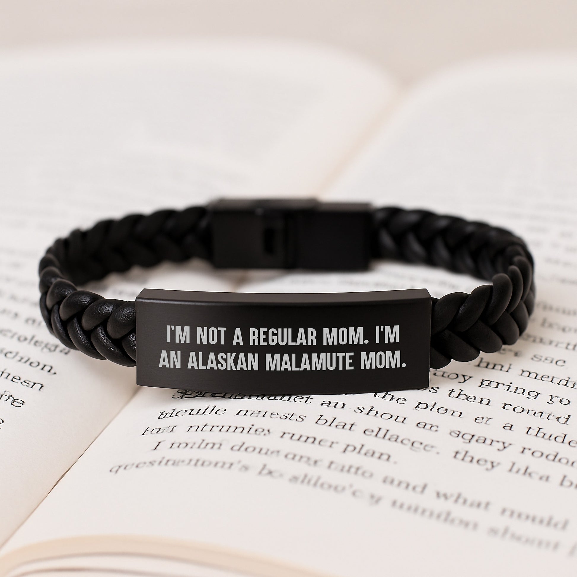 Alaskan Malamute Mom's Funny Gift for Friends, Coworkers, or Family - Interlaced Leather Graduation Unique Gifts - Image 3