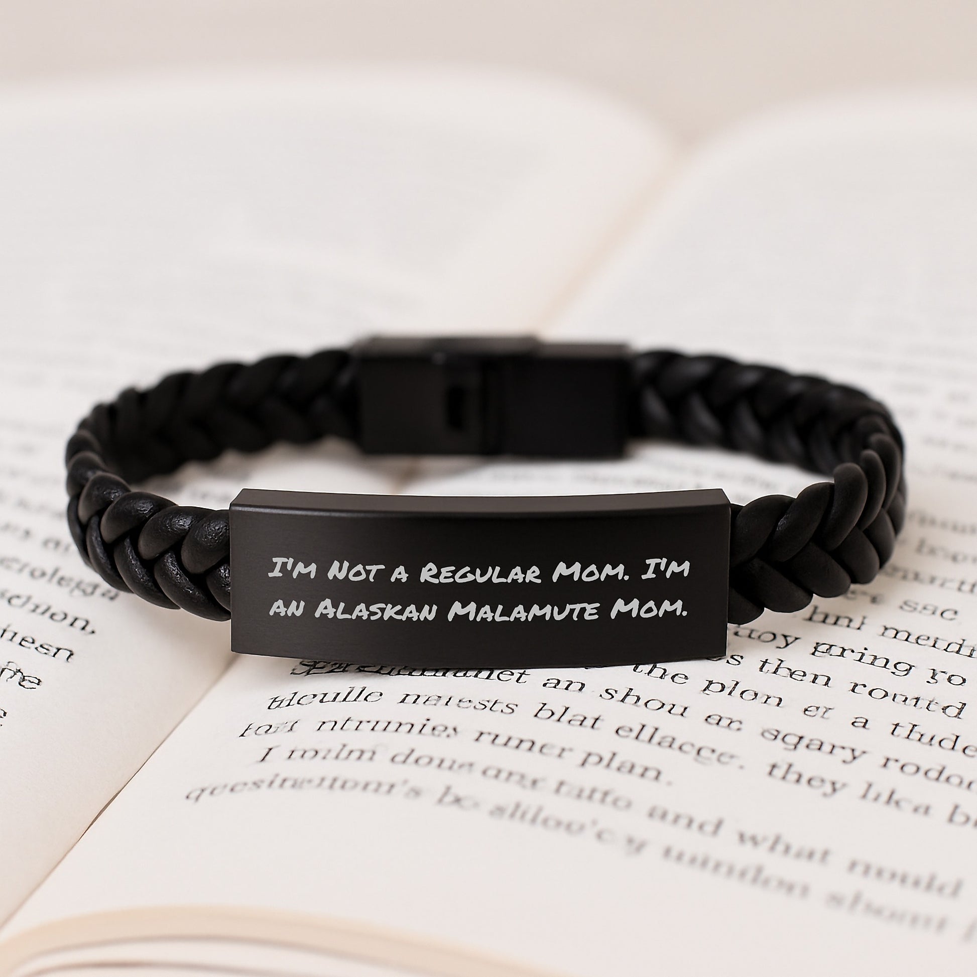 Alaskan Malamute Dog Gifts, Funny Quote Interlaced Leather Bracelet, Gifts from Mom for Graduation, Unique Alaskan Malamute Mom Jewelry for Friends Family - Image 3