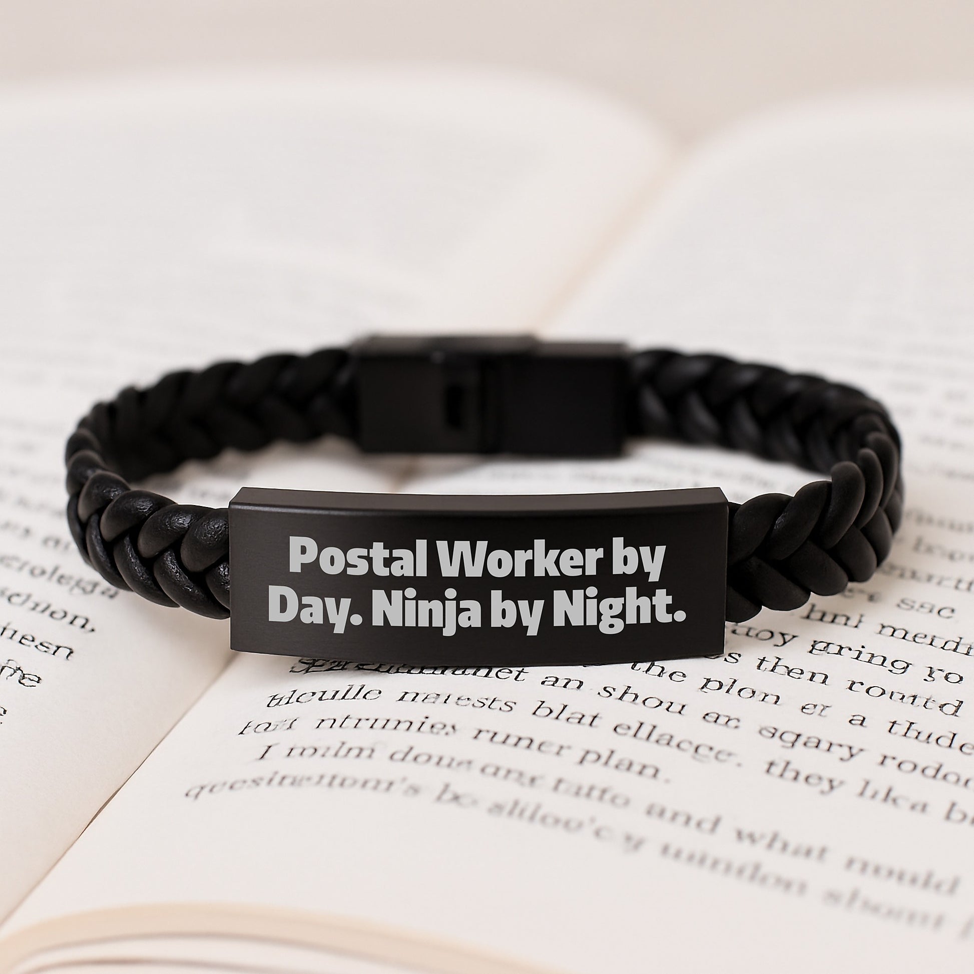 Postal Worker Gifts, Ninja In Disguise, Interlaced Leather Birthday Unique Gift for Men, Friends, and Family - 'Postal Worker By Day. Ninja By Night.' - Image 3