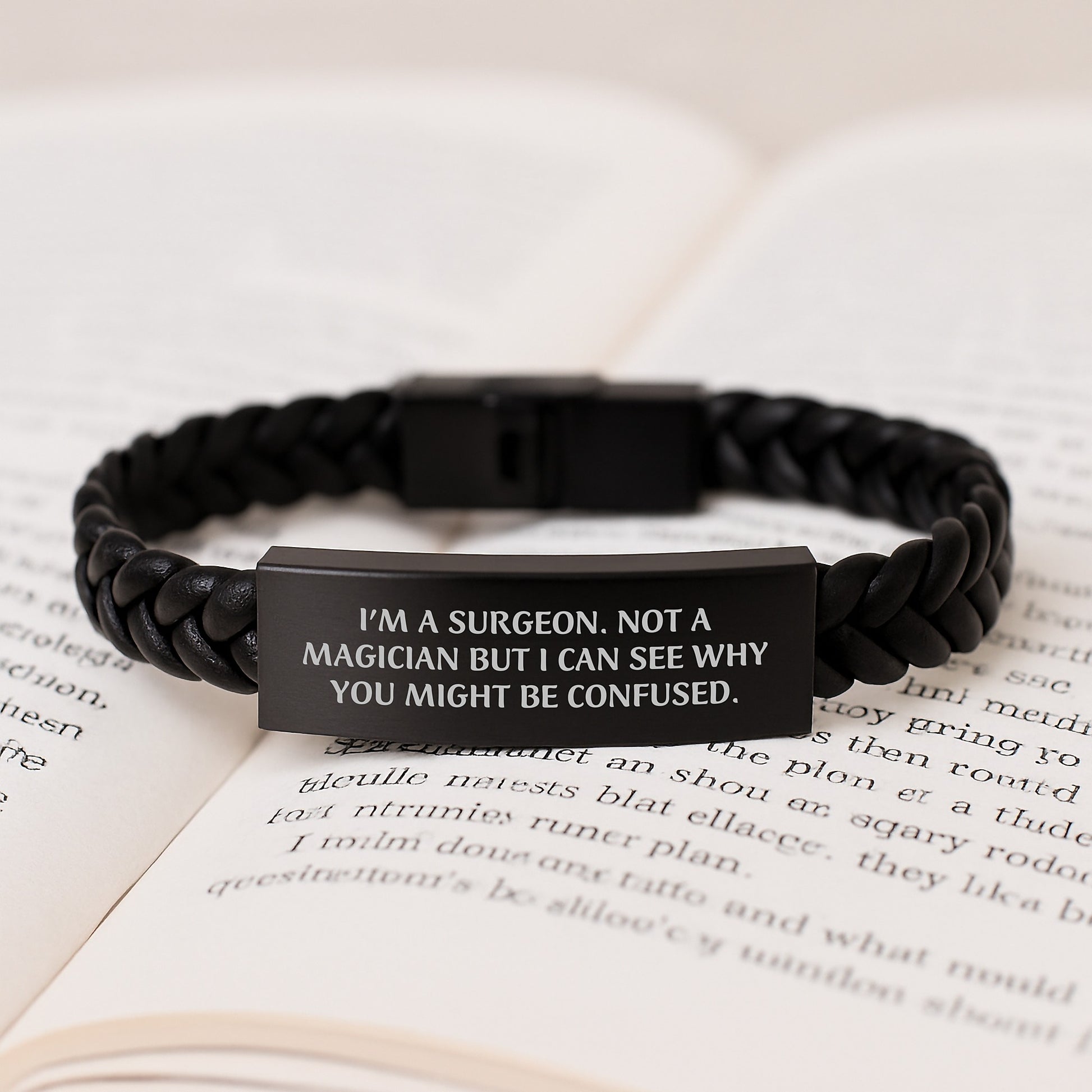 Funny Surgeon Gifts from Friends - Interlaced Leather Bracelet for Surgeon Graduation Unique Gifts - Image 3