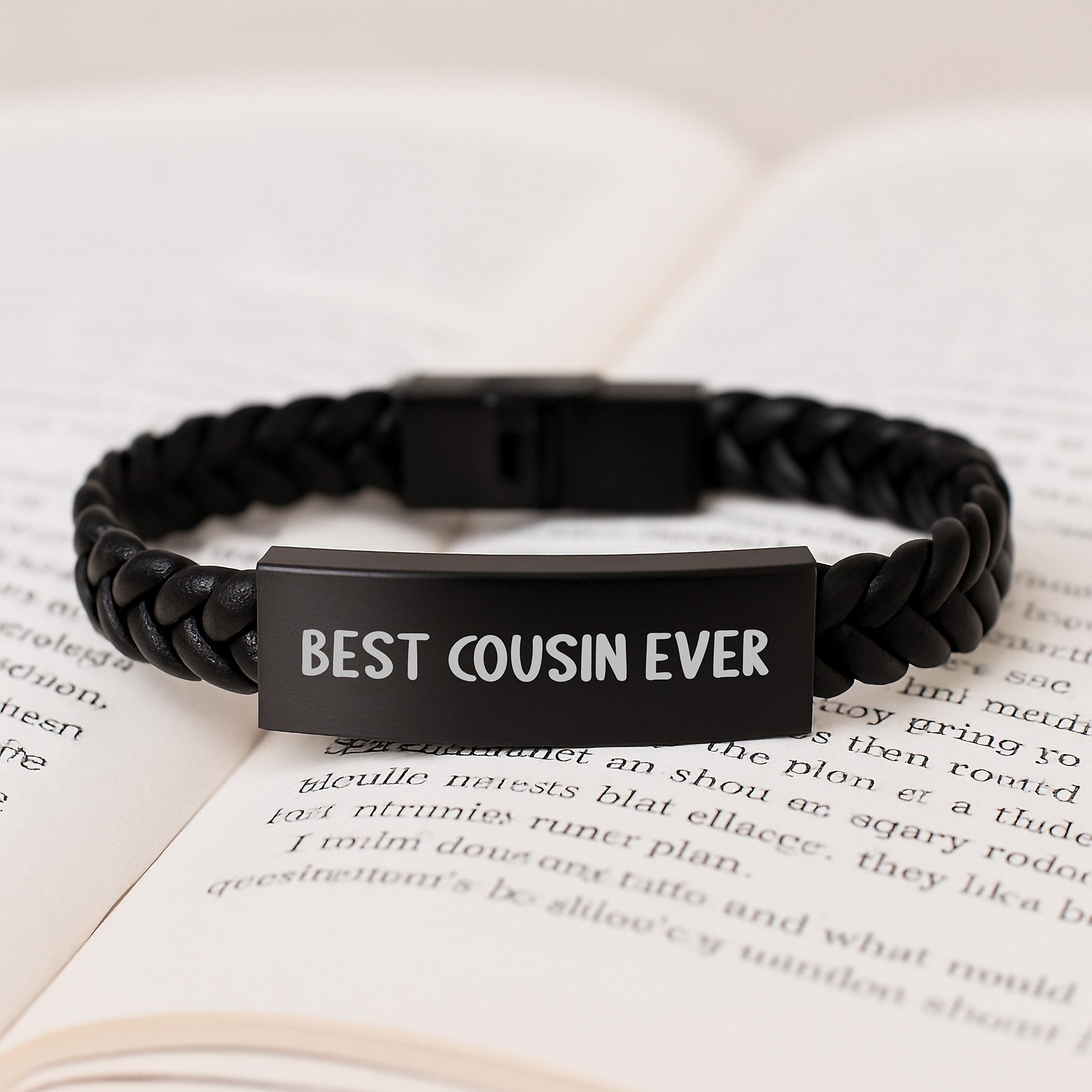 Funny Cousin Gifts Best Ever Interlaced Leather Bracelet for Men Graduation Unique Gifts from Family - Image 3