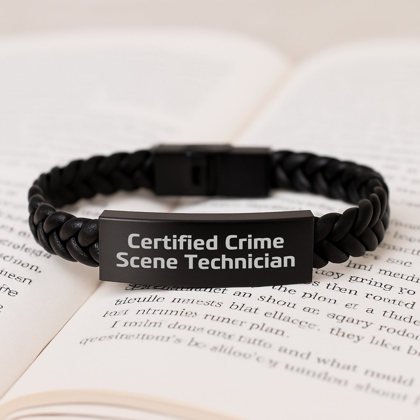Certified Crime Scene Technician Funny Gift - Interlaced Leather Bracelet for Men or Women - Birthday Unique Gifts from Friends - Gifts for Crime Scene Technician - Image 3