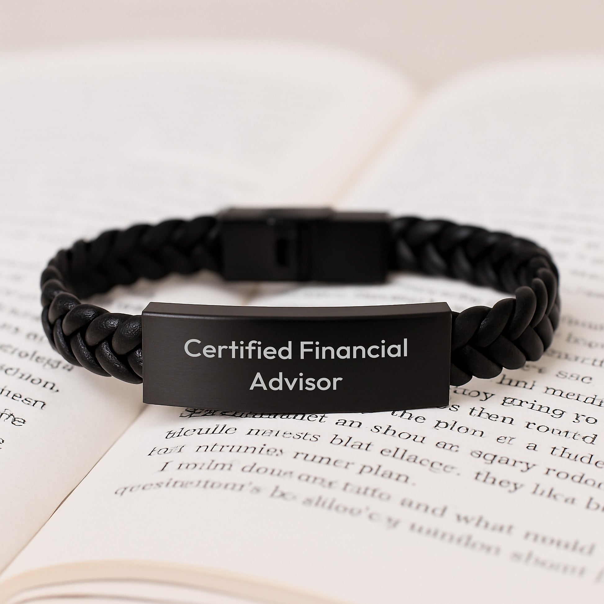 Gifts from Friends for Certified Financial Advisor - Inspirational Interlaced Leather Bracelet, Birthday Unique Gifts for Men or Women, Quote: 'Empowering Lives' - Image 3