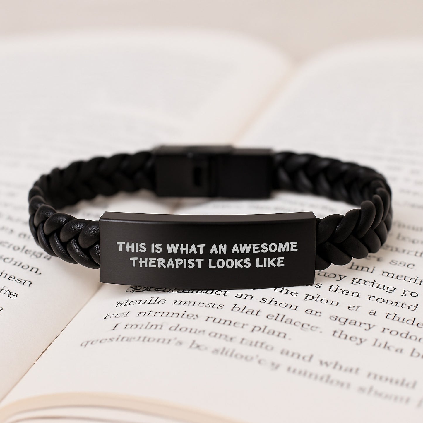 Funny Therapist Gifts, Inspirational Quote Interlaced Leather Bracelet, Gifts from Friends for Therapist Birthday, Unique Therapist Appreciation - Image 3