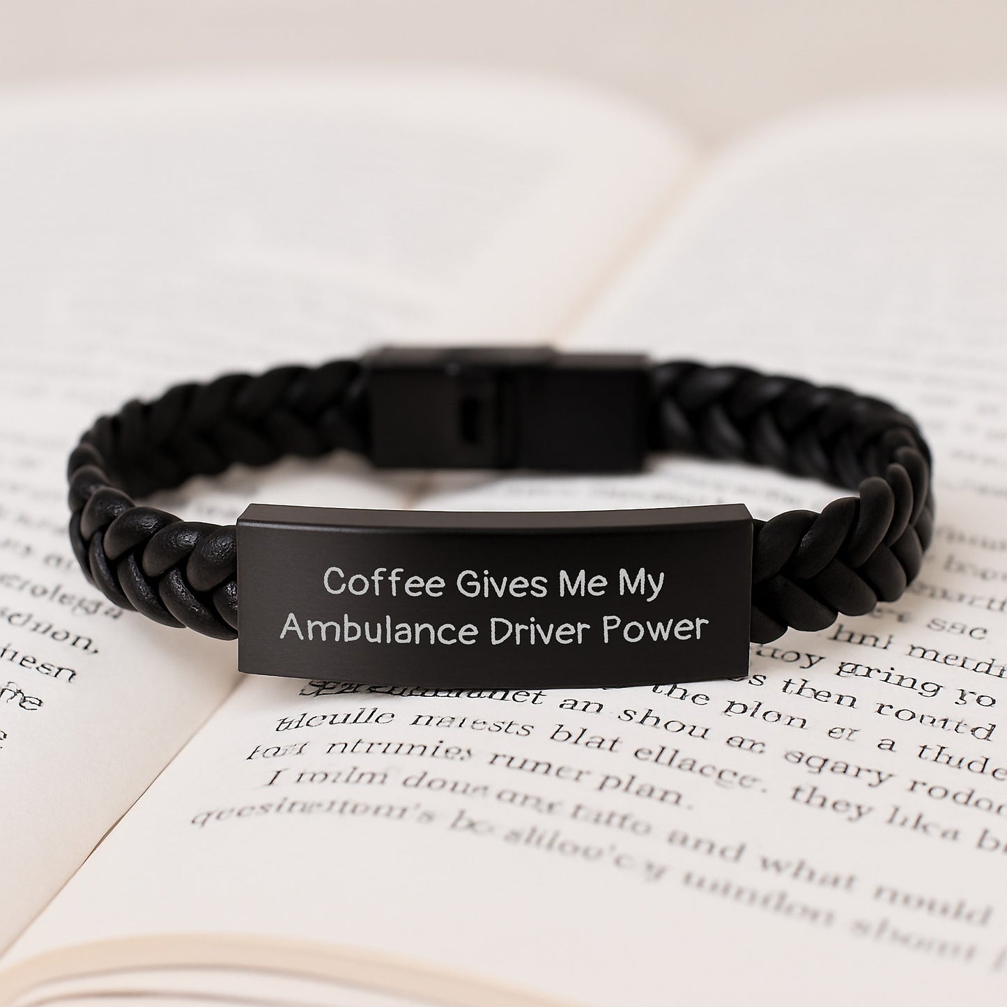 Ambulance Driver Gifts: Funny Quote Interlaced Leather Bracelet for Ambulance Driver Men, Gifts from Friends to Ambulance Driver, Ambulance Driver Power on Graduation Unique Gifts - Image 3