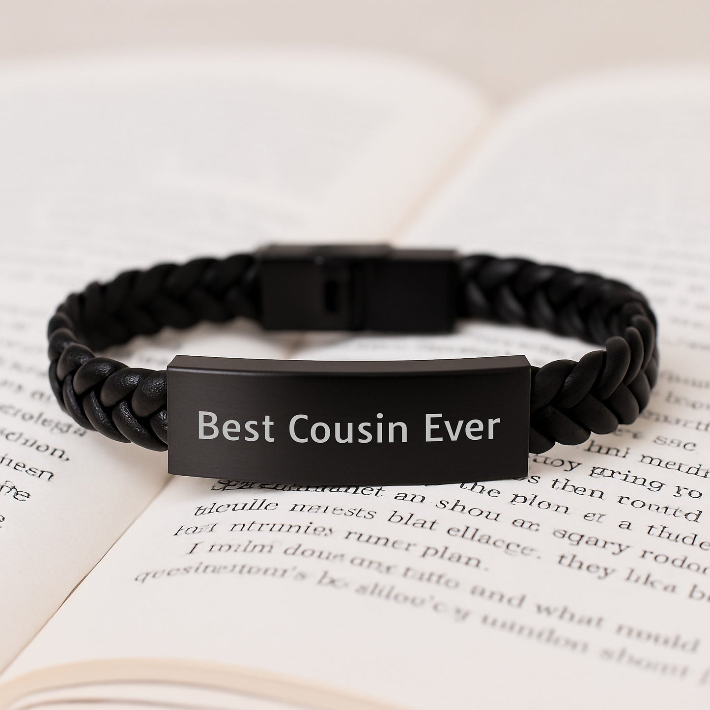 Funny Cousin Gifts - Best Cousin Ever Interlaced Leather Bracelet for Men, Women, or Friends - Graduation Unique Gifts from Family or Coworkers - Image 3