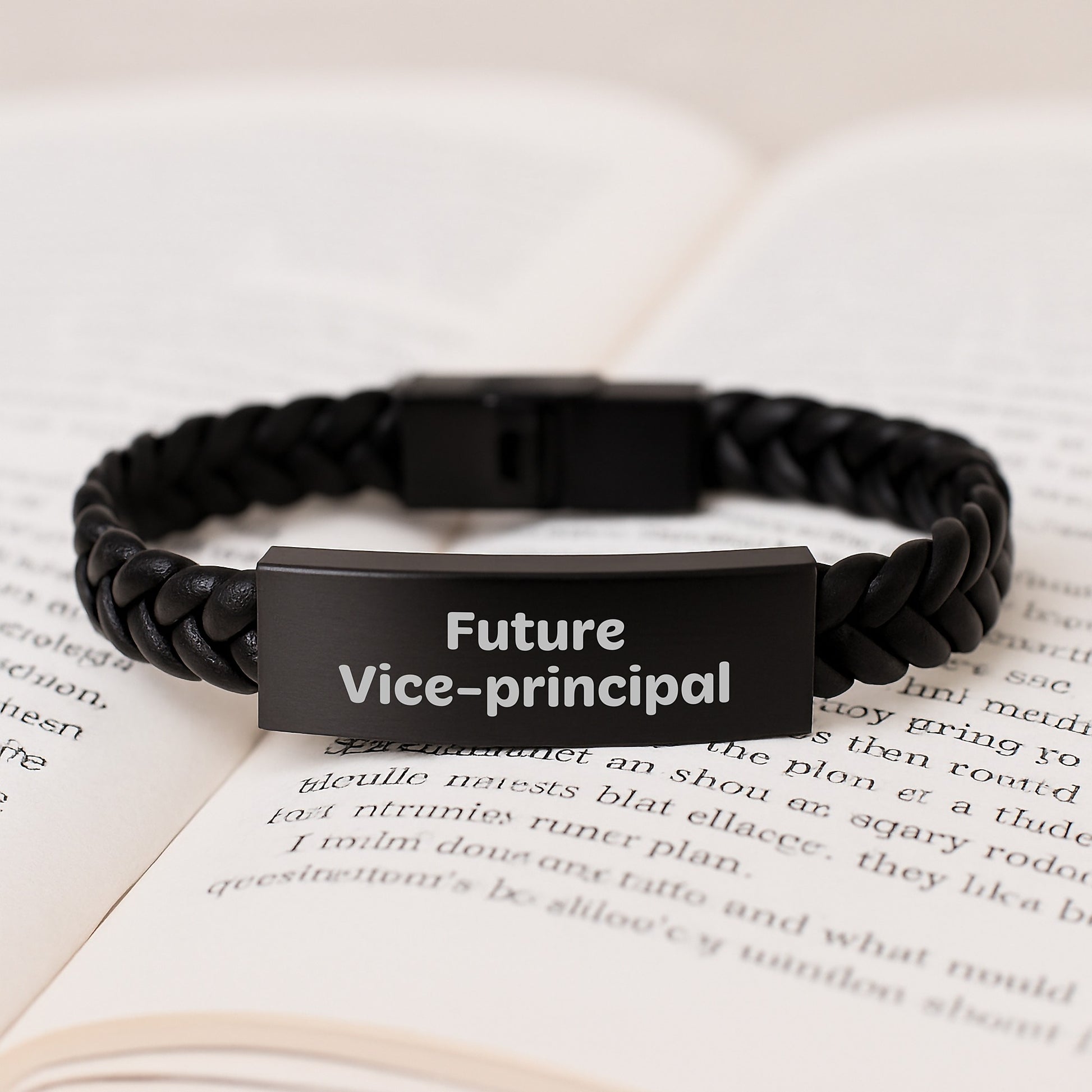 Funny Vice-Principal Gifts, Interlaced Leather Bracelet for Men and Women, Future Vice-Principal Quote, Graduation Unique Gifts from Friends, Coworkers, Family - Image 3