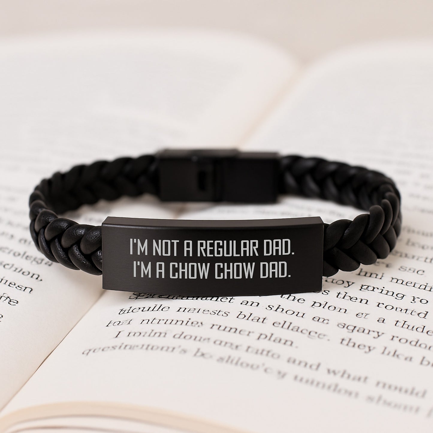 Chow Chow Dad Gifts Funny Quote Interlaced Leather Bracelet for Men, Gifts from Family, Gifts for Chow Chow Dog, Graduation Unique Gifts - Image 3