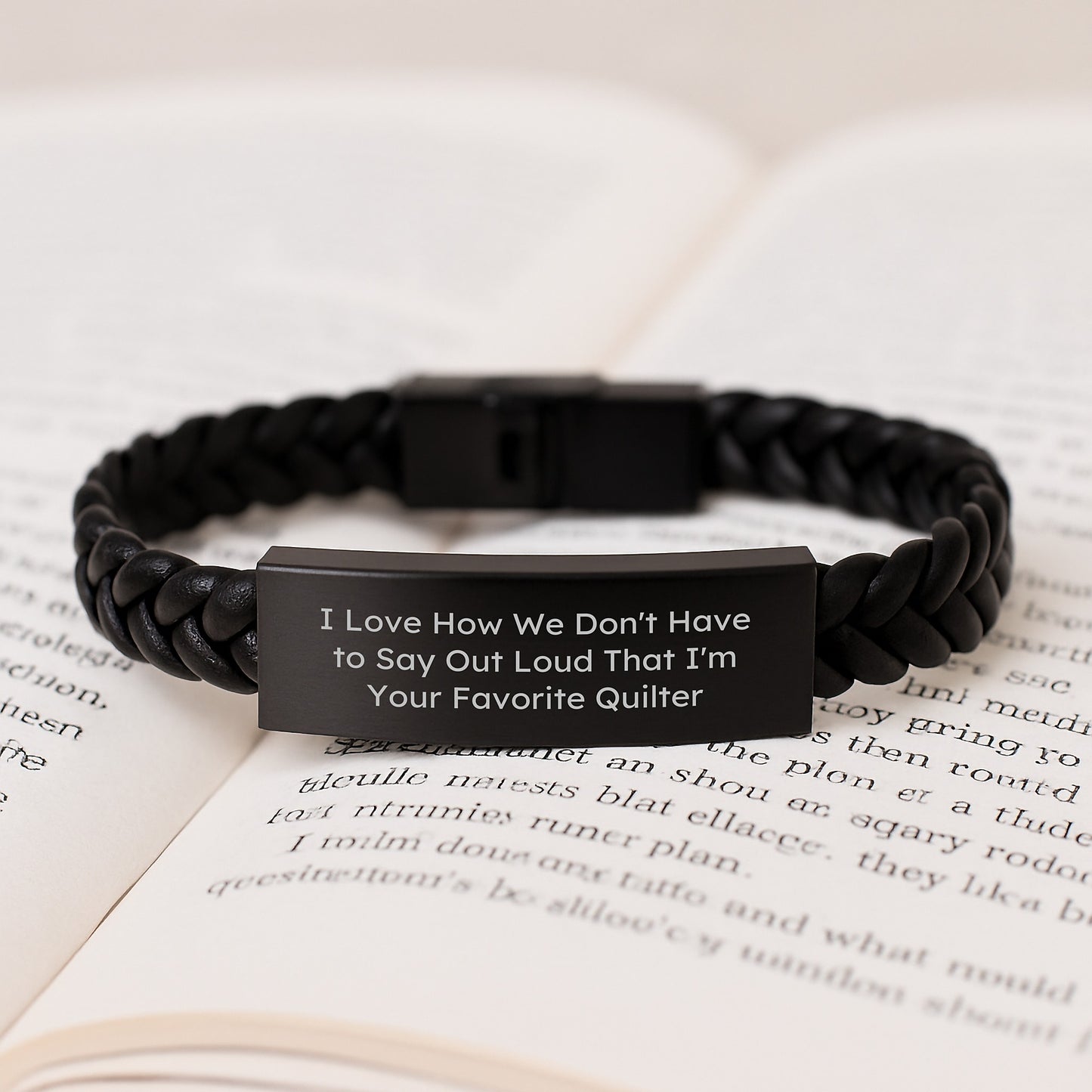 Funny Quilter Gifts from Friends for Favorite Quilter Interlaced Leather Wristband, Inspirational Graduation Unique Gifts - Image 3
