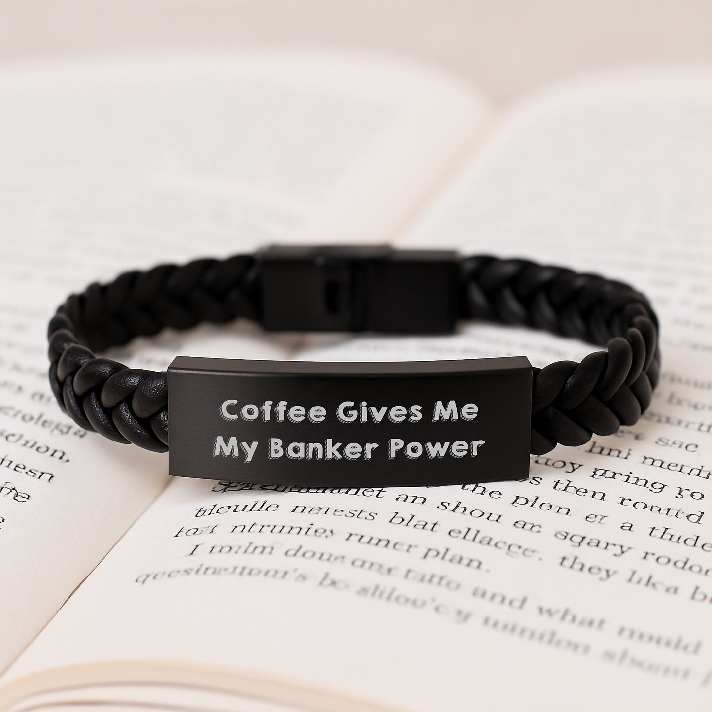 Banker Power Gifts, Funny Quote Interlaced Leather Bracelet for Men, Unique Graduation Presents from Friends, Coworkers, Family - Image 3