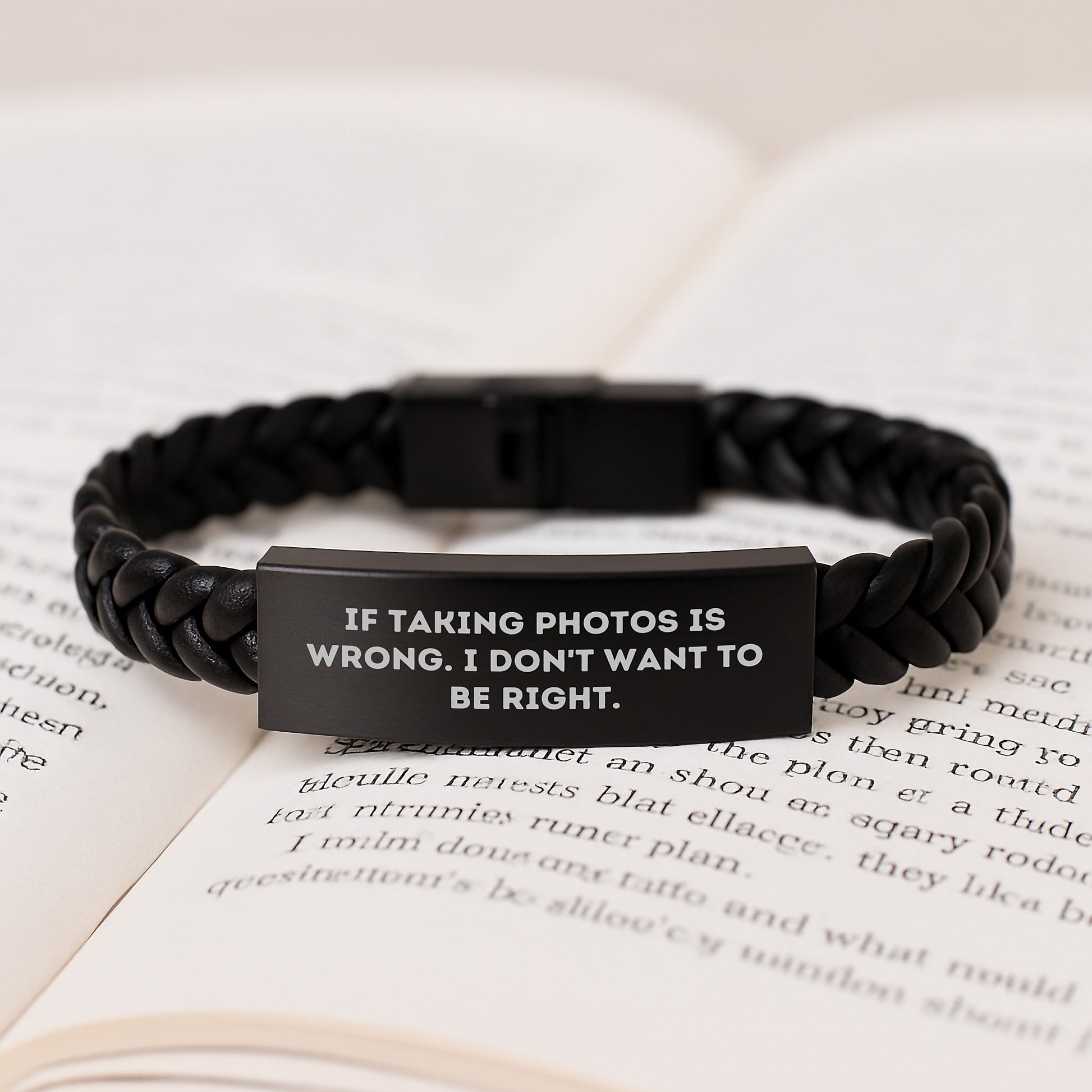 Funny Taking Photos Quote Interlaced Leather Bracelet Gifts for Men from Friends, Inspirational Graduation Unique Gifts - Image 3