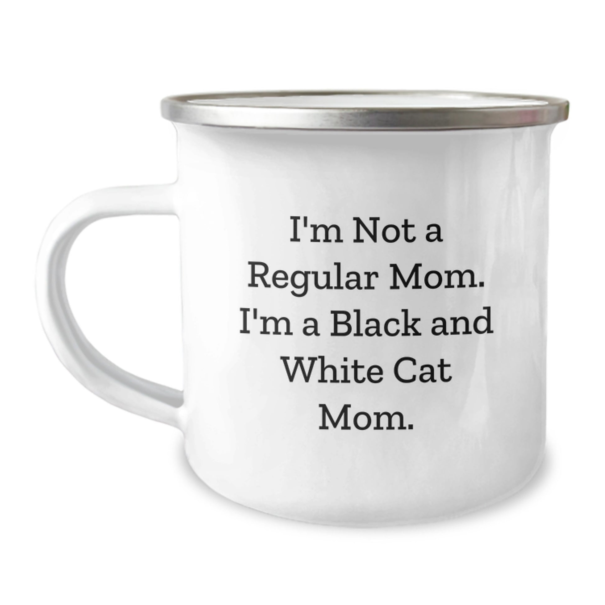 Funny Black and White Cat Mom Gifts for Men, Women, Friends, and Family - Birthday Unique Gifts from Mom - Camping Mug - Image 1