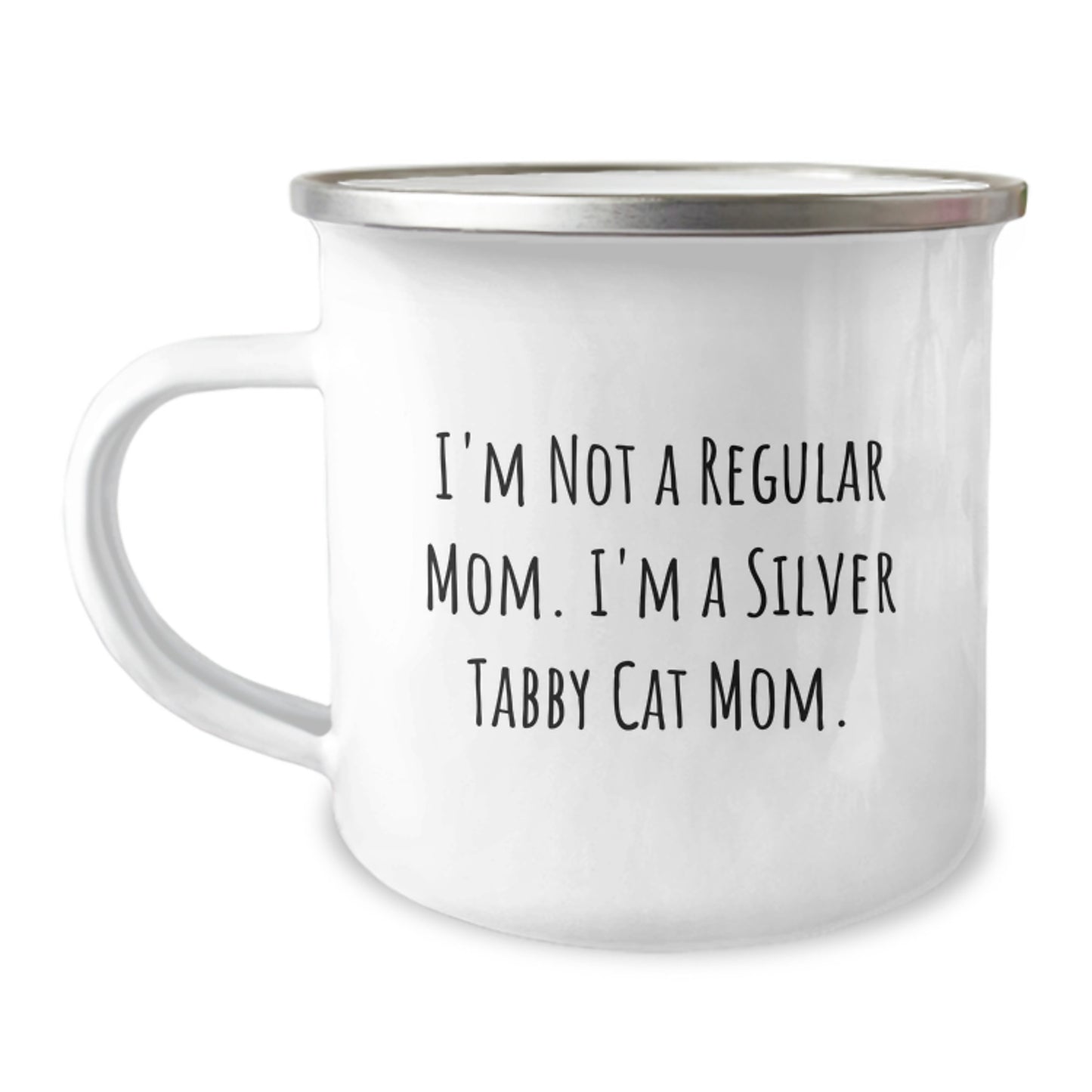 Silver Tabby Cat Mom Gifts, Funny Camping Mug for Graduation, 'I'm Not A Regular Mom. I'm A Silver Tabby Cat Mom.' - Gifts from Mom to Silver Tabby Cat Lover, Unique Graduation Gifts - Image 1