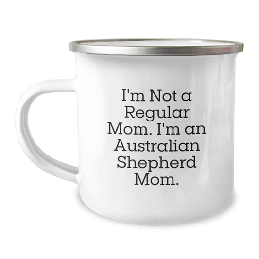 Australian Shepherd Dog Mom Funny Camping Mug Gifts from Family for Australian Shepherd Dog Graduation - Image 1