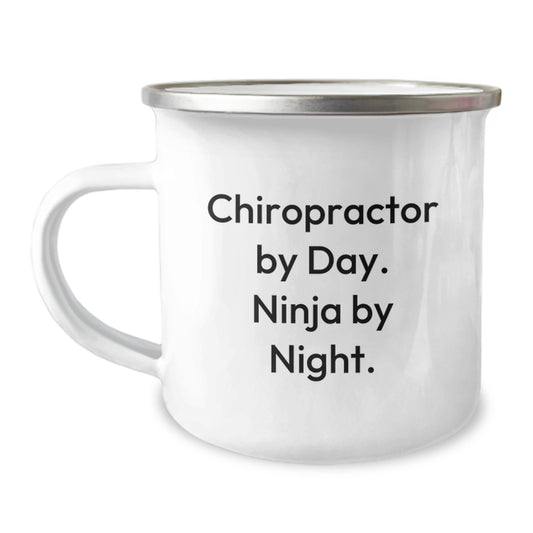 Chiropractor Gifts from Friends - Funny Camping Mug - Birthday Unique Presents for Men, Women, or Coworkers - 'Chiropractor By Day. Ninja By Night.' - Image 1