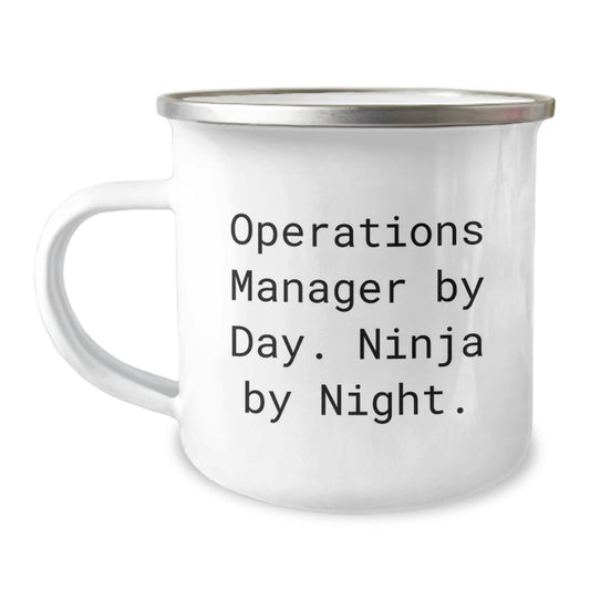 Operations Manager Gifts from Men, Funny Camping Mug for Operations Manager, 'Operations Manager By Day. Ninja By Night.' Birthday Unique Gifts - Image 1