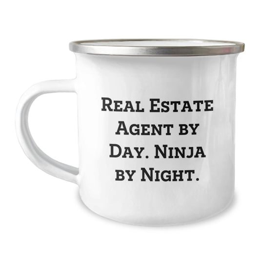 Real Estate Agent Gifts - 'Real Estate Agent By Day. Ninja By Night.' Funny Camping Mug for Birthday - Image 1
