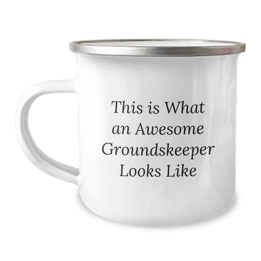 groundskeeper Gifts from Friends - Funny Camping Mug for Birthday - This Is What An Awesome groundskeeper Looks Like - Image 1