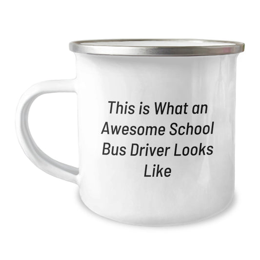 Funny School Bus Driver Gifts from Friends and Family - This Is What An Awesome School Bus Driver Looks Like - Birthday Unique Presents for School Bus Driver Men and Women Camping Mug - Image 1
