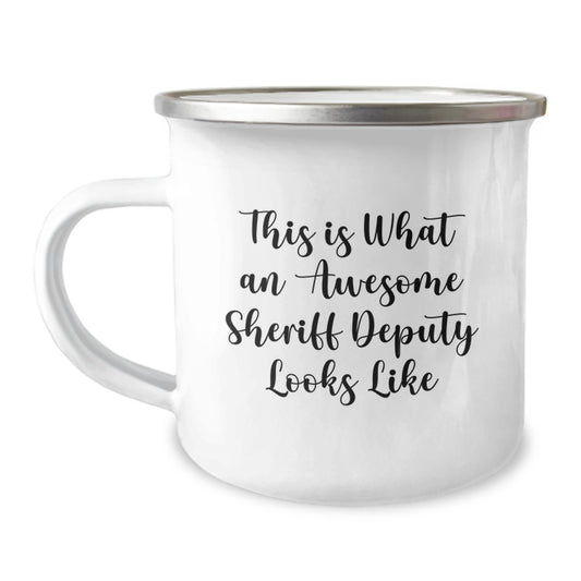 Funny Sheriff Deputy Gifts for Men, Sheriff Deputy Camping Mug with Inspirational Quote, Birthday Unique Gifts from Friends or Family - Image 1