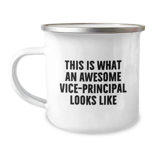 Funny Vice-Principal Gifts for Birthday - This Is What An Awesome Vice-Principal Looks Like Enamel Camping Mug, Gifts from Friends for Vice-Principal, Men or Women - Image 1
