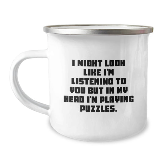 Funny Puzzle Lovers Gifts from Friends, Camping Mug for Puzzles Enthusiasts, Birthday Unique Gifts for Men, Puzzles Gifts - Image 1