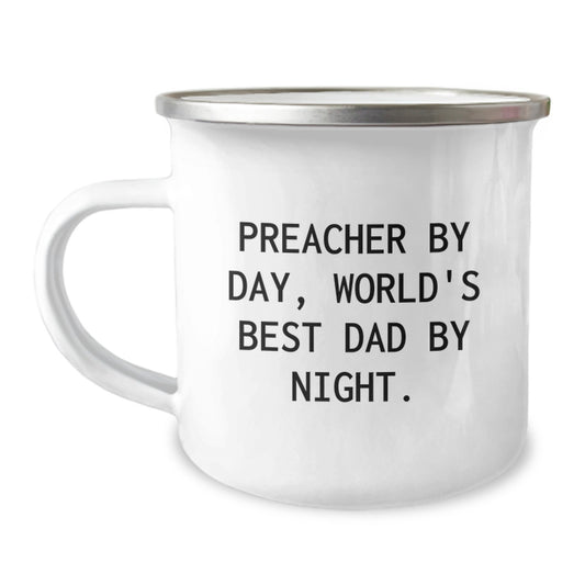 Preacher Gifts from Men, Funny World's Best Dad Camping Mug for Preacher By Day, Unique Graduation Gifts - Image 1