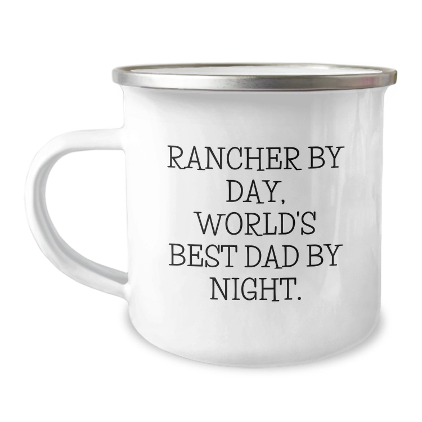 Rancher Gifts from Friends and Family - Funny Camping Mug for Rancher By Day, World's Best Dad By Night. Graduation Unique Gifts - Image 1