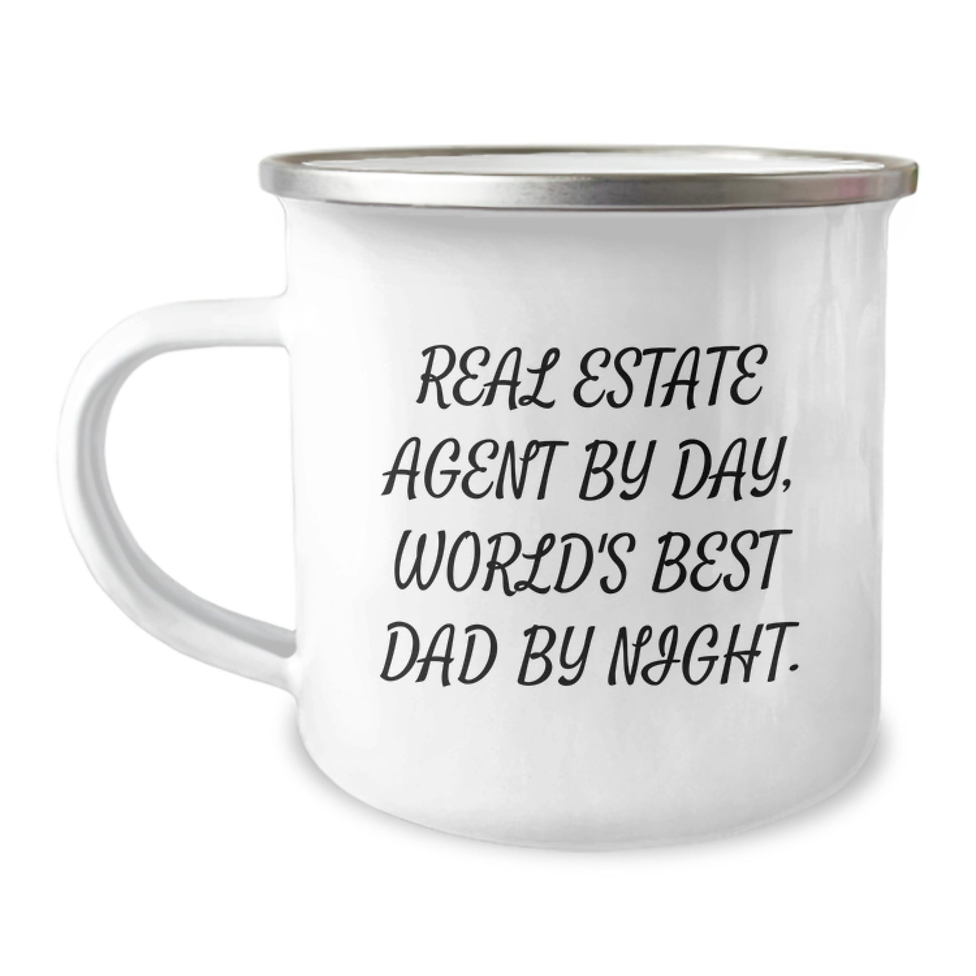 Real Estate Agent Gifts, Funny Camping Mug, 'Real Estate Agent By Day, World's Best Dad By Night.' Graduation Gifts from Friends to Family - Image 1