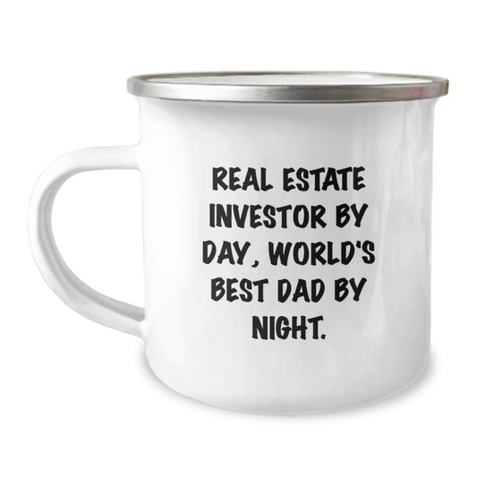 Real Estate Investors Gifts from Dad, Funny Camping Mugs for Real Estate Investor By Day, World's Best Dad By Night. Graduation Unique Gifts - Image 1