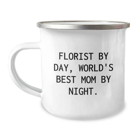 Florist Gifts from Mom, World's Best, for Florist Friend's Birthday - Funny Camping Mug - Image 1