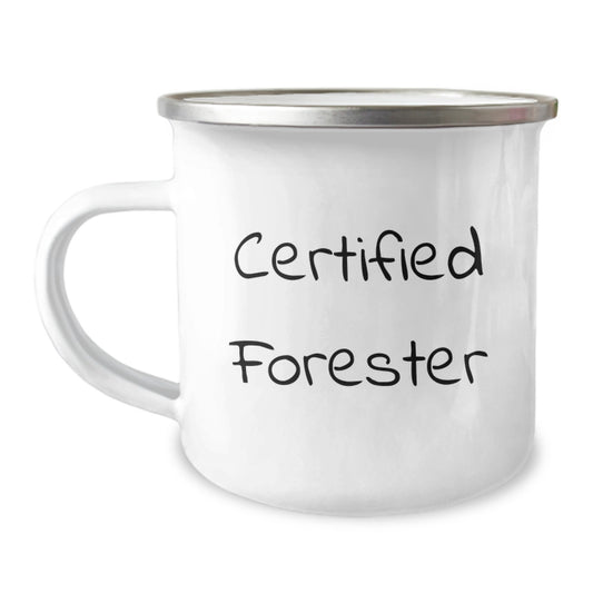 Funny Forester Gifts from Friends, Certified Forester Graduation Unique Gifts for Men, Camping Mug with Inspirational Quote - Image 1