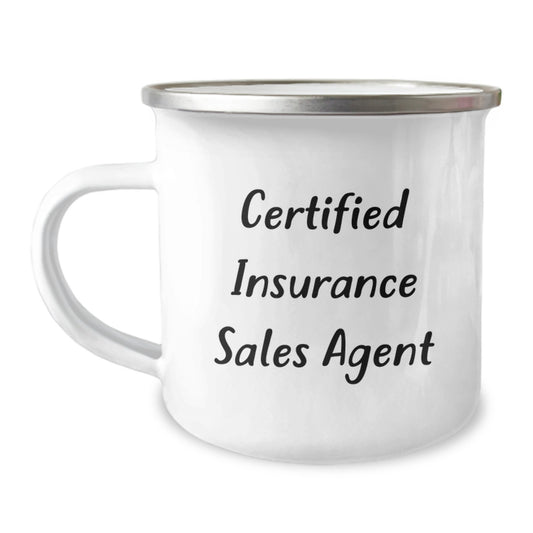 Insurance Sales Agent Gifts - Funny Quote 'Certified Insurance Sales Agent' Camping Mug, Birthday Unique Gifts from Friends to Insurance Sales Agent Men - Image 1