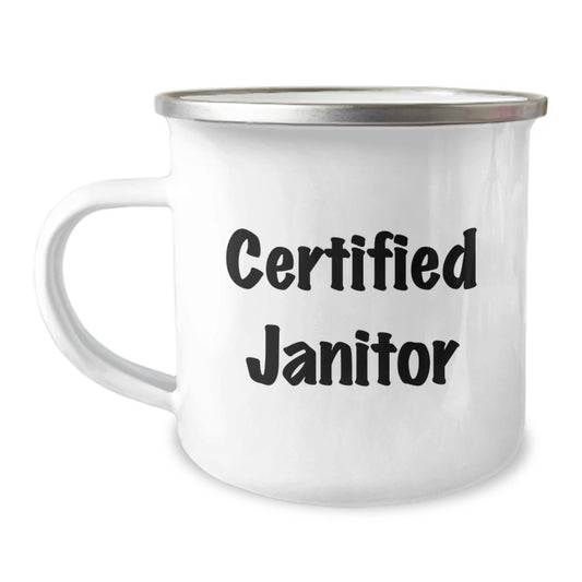 Funny Janitor Gifts: Camping Mug for Birthday 'Cleanliness is My Superpower' - Gifts from Friends to Janitor - Image 1