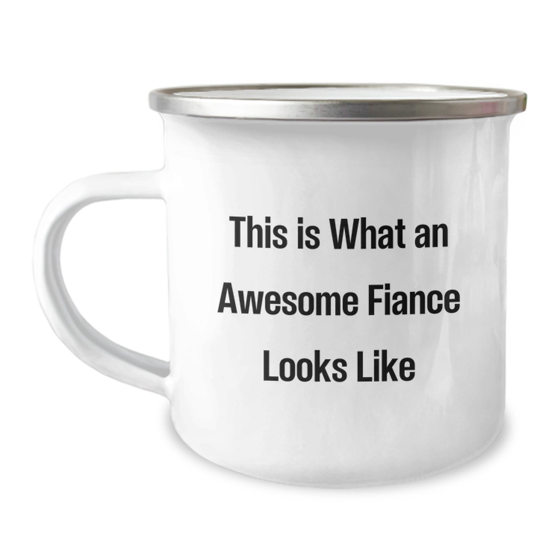 Funny Fiance Gifts for Men, Camping Mug with This Is What An Awesome Fiance Looks Like Quote, Gifts from Friends to Fiance, Unique Graduation Gifts for Him - Image 1