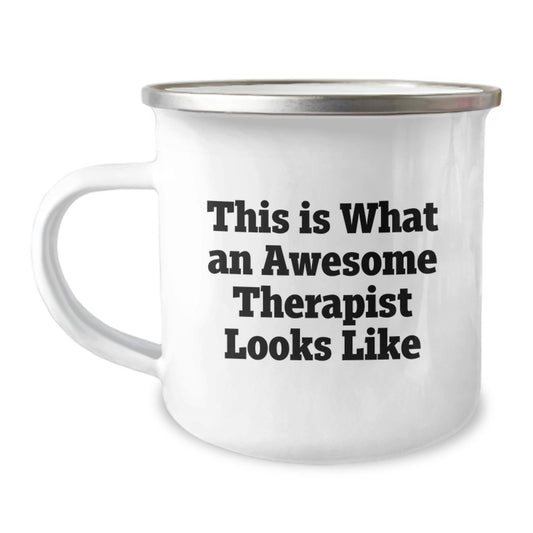 Funny Therapist Gifts from Friends, Awesome Therapist Camping Mug, This Is What An Awesome Therapist Looks Like Birthday Unique Gifts for Therapist - Image 1