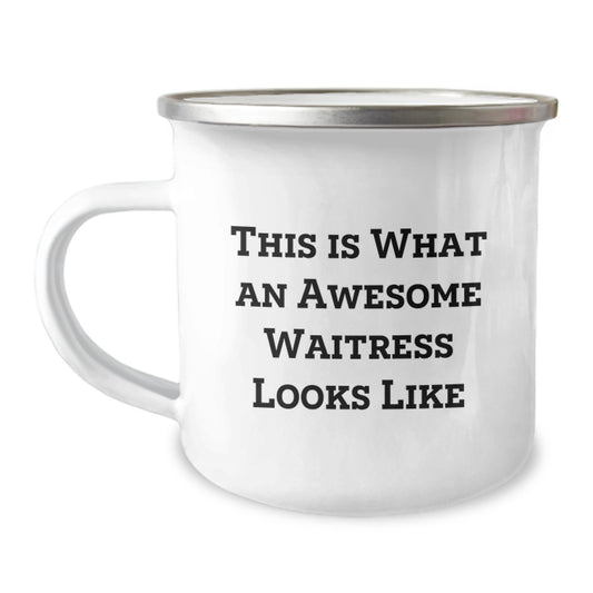 Waitress Gifts from Friends, This Is What An Awesome Waitress Looks Like Funny Camping Mug for Birthday, Gifts for Waitress, Men, Women, Friends, Coworkers, Family - Image 1