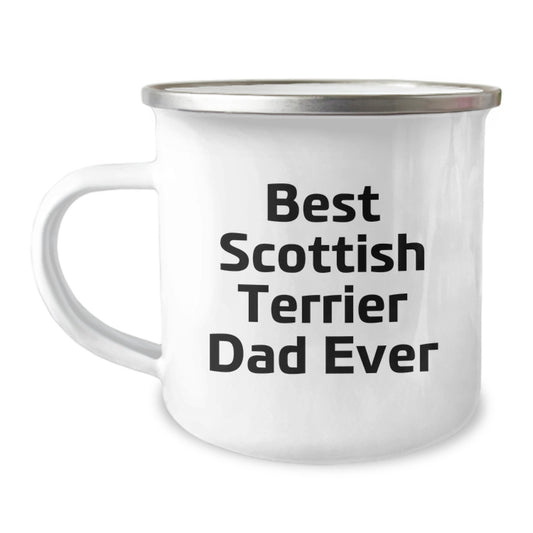 Funny Scottish Terrier Dog Gifts from Men for Best Scottish Terrier Dad Ever on Birthday with Camping Mug - Image 1