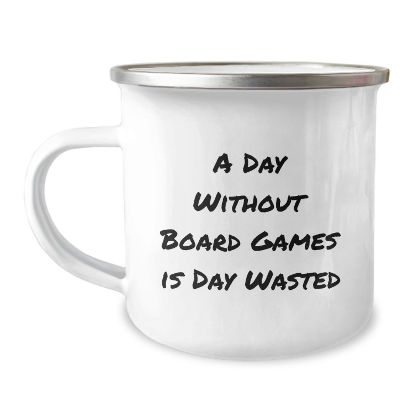 Funny Board Games Enthusiast Gifts for Men from Friends, Women to Coworkers, Camping Mug for Birthday, 'A Day Without Board Games Is Day Wasted' - Image 1
