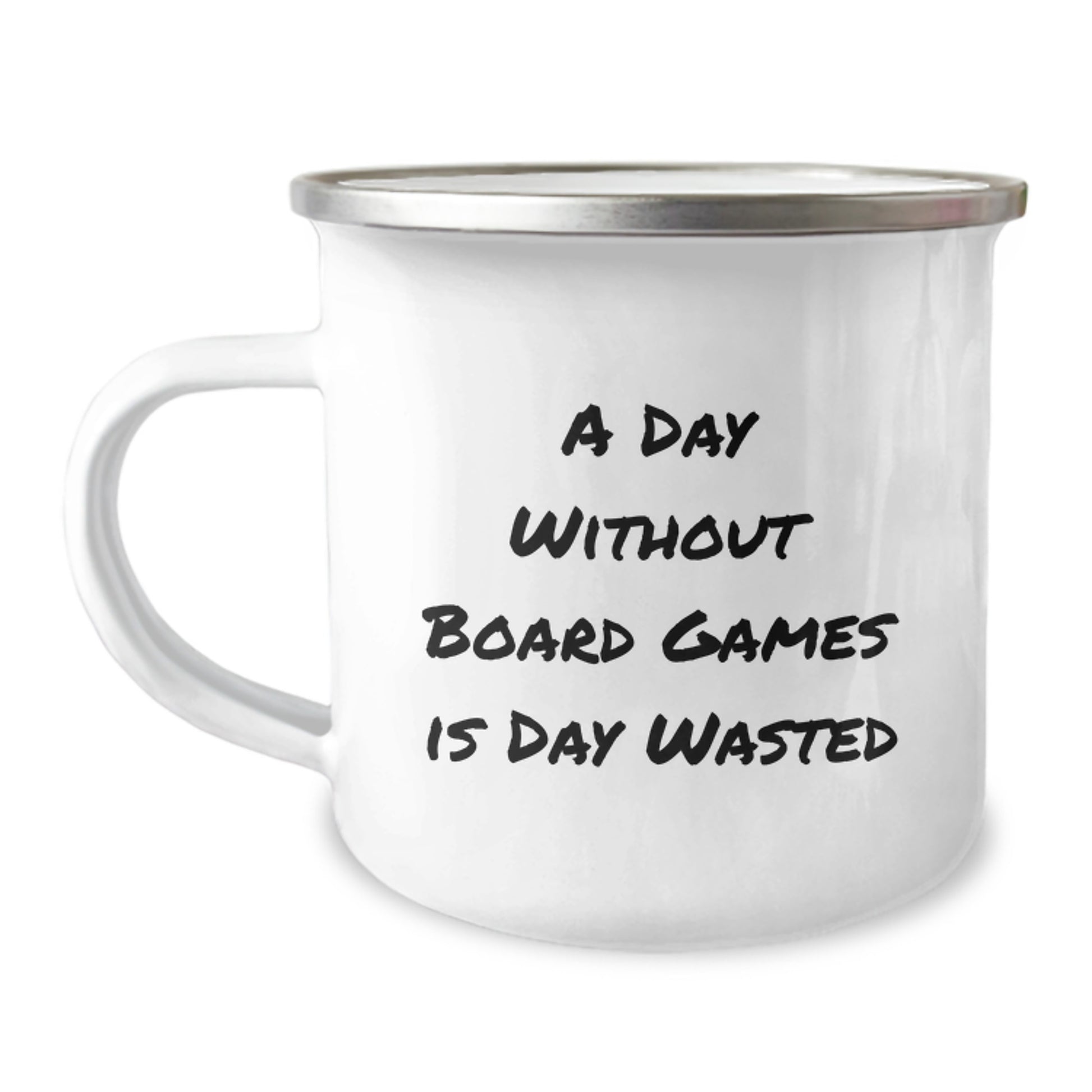 Funny Board Games Enthusiast Gifts for Men from Friends, Women to Coworkers, Camping Mug for Birthday, 'A Day Without Board Games Is Day Wasted' - Image 1