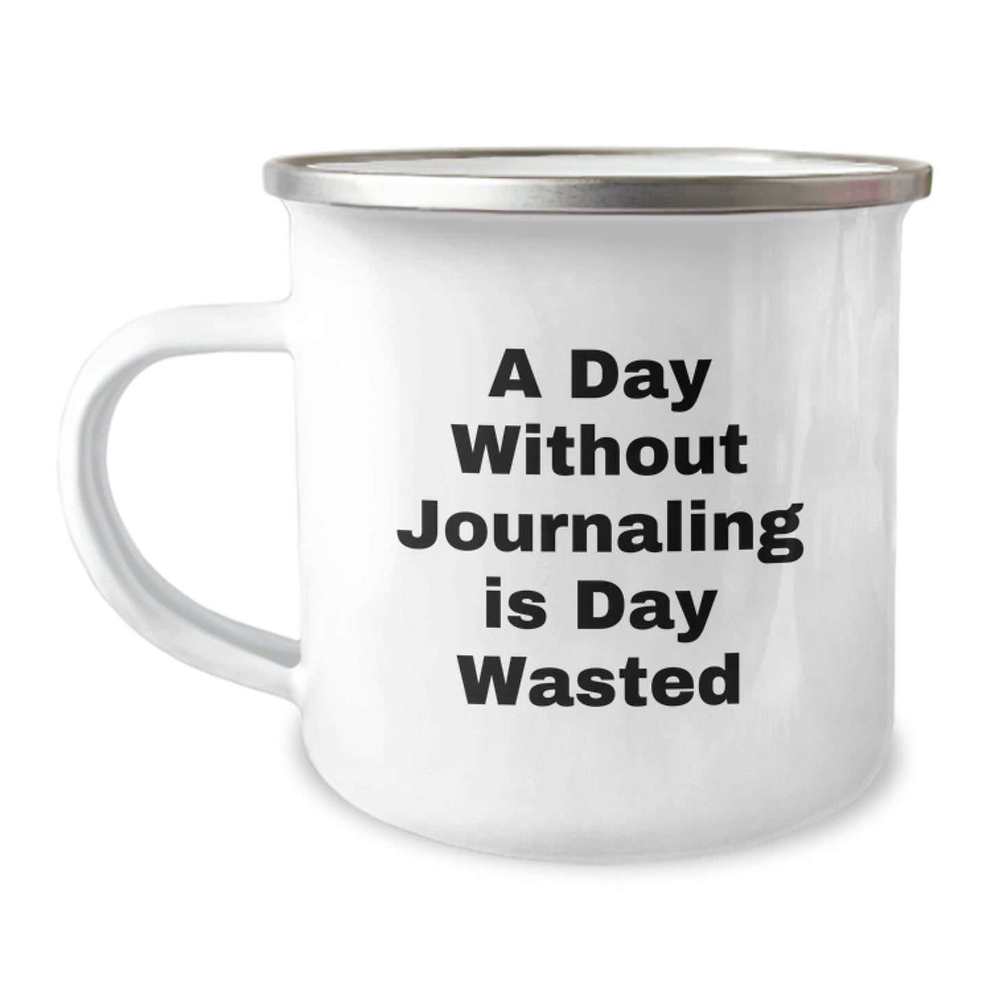 Funny Journaling Gifts for Birthday - 'A Day Without Journaling Is Day Wasted' Camping Mug for Friends, Coworkers, Family - Gifts from Men, Women - Image 1