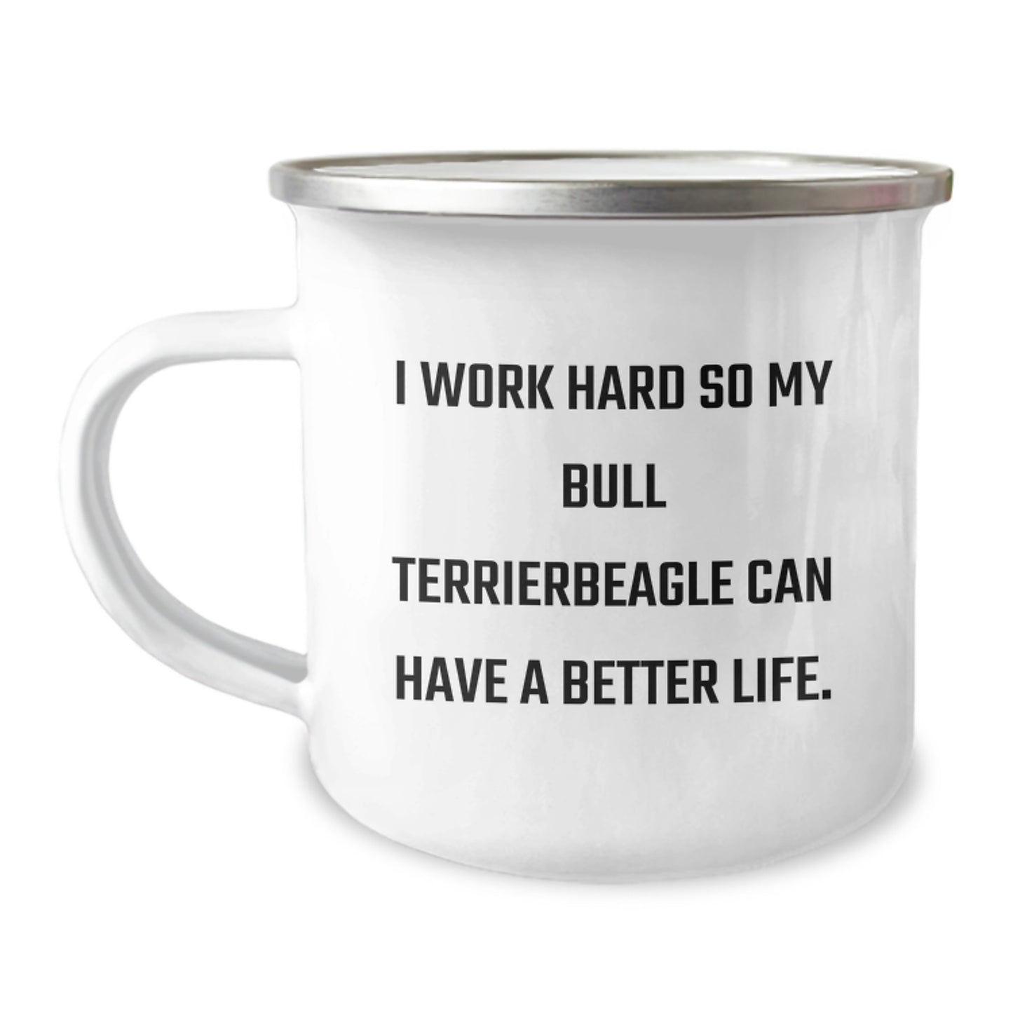 Bull Terrier Dog Lover's Inspirational Camping Mug, Gifts from Friends, Gifts for Bull Terrier Dog Owners, Unique Birthday Unique Gift - Image 1