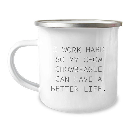 Chow Chow Dog Lover Gifts, Funny Quote Camping Mug for Birthday, Gifts from Friends and Family, 12 oz Stainless Steel with Enamel Finish - Image 1