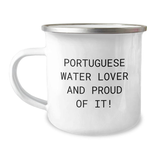 Portuguese Water Dog Lovers Gifts from Friends Camping Mug Quote 'Portuguese Water Lover And Proud Of It!' for Birthday - Image 1