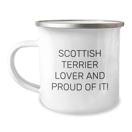 Scottish Terrier Dog Lovers Camping Mug, Funny Quote Gifts from Friends for Scottish Terrier Dog, 12 oz Stainless Steel with Enamel Finish - Image 1