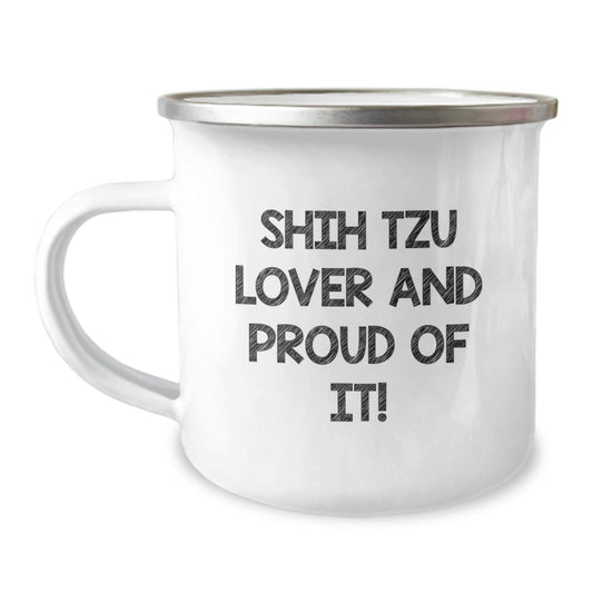 Shih Tzu Dog Lovers Gifts from Mom to Daughter - Funny Camping Mug, 12 oz Stainless Steel with Enamel Finish, Perfect Birthday Unique Gift for Shih Tzu Enthusiasts - Image 1