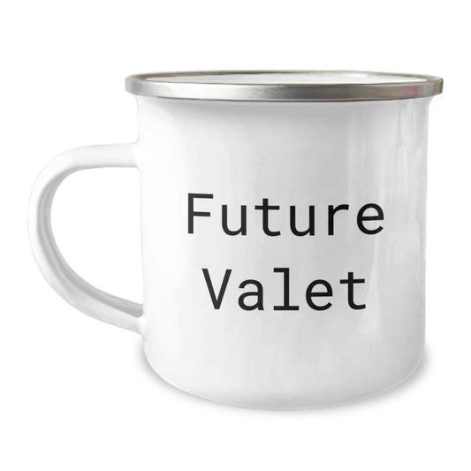 Funny Future Valet Graduation Gifts from Friends to Future Valet, Camping Mug for Men, Women, Coworkers, Family, with Inspirational Quote - Image 1