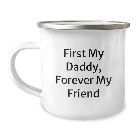 Daddy's Outdoor Companion, Funny Quote Gifts from Men to Daddies for Graduation, 12 oz Stainless Steel Camping Mug - Image 1