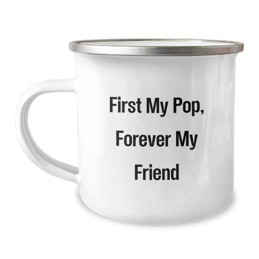 Funny Pop Quotes Camping Mug, Gifts from Men to Friends, Unique Graduation Gift for Pop, 12 oz Stainless Steel with Enamel Finish - Image 1