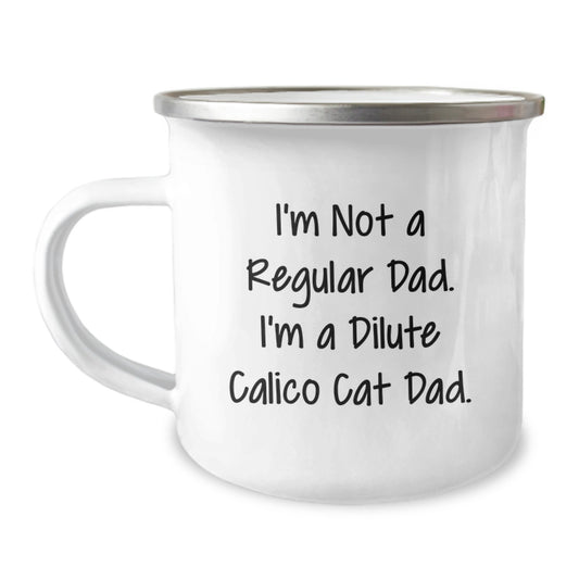 Dilute Calico Cat Gifts, Funny Camping Mug for Dad, Gifts from Family for Men, Unique Graduation Gifts - Image 1
